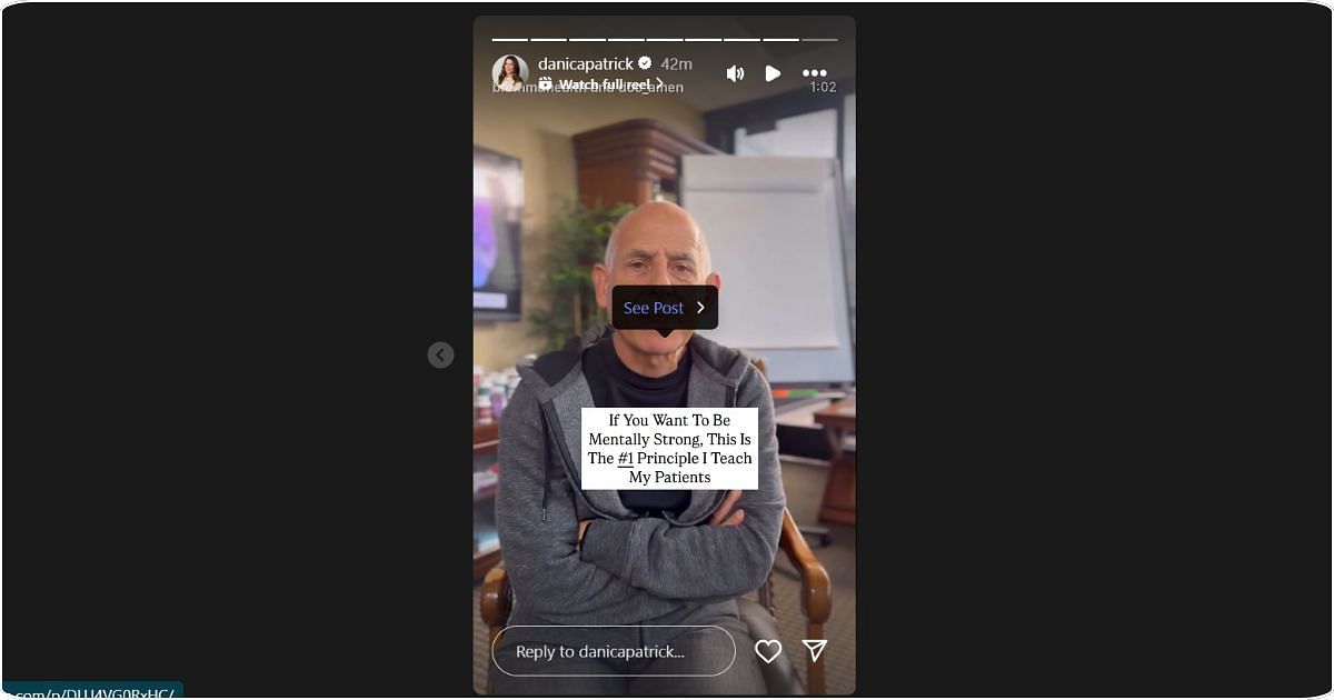 Danica Patrick shared a post about mental fitness. Images @danicapatrick via Instagram